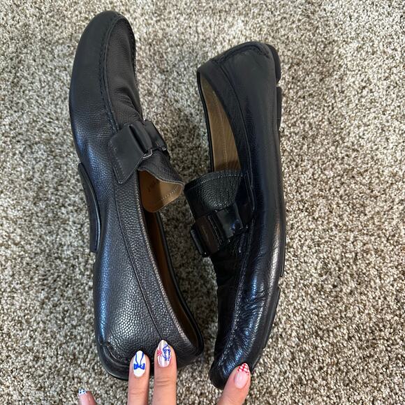 SALVATORE FERRAGAMO Men's Sardegna Driving Shoe Size 11.5D In Black - Picture 6 of 7